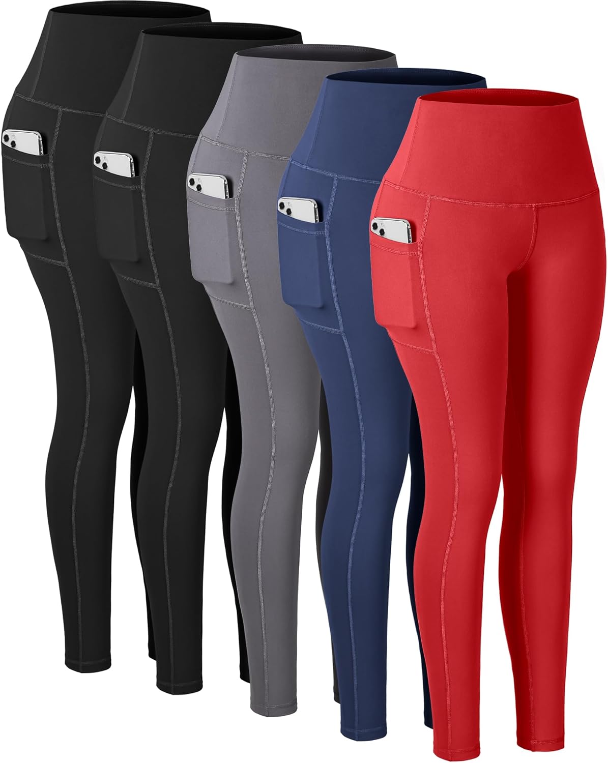 CHRLEISURE Leggings with Pockets for Women - High Waisted Comfort