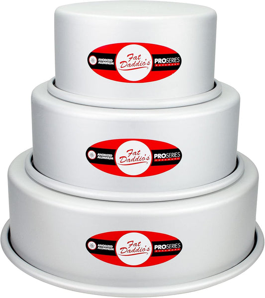 Fat Daddio's 3-Tiered Round Cake Pan Set for Perfect Baking