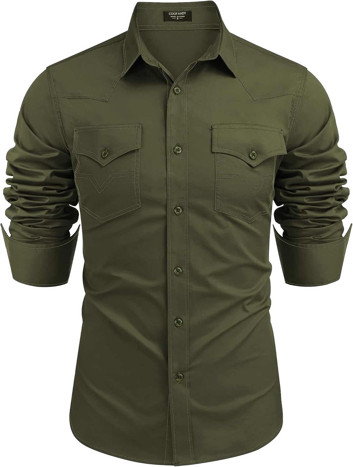 COOFANDY Men's Western Cowboy Shirts for Casual and Work Wear