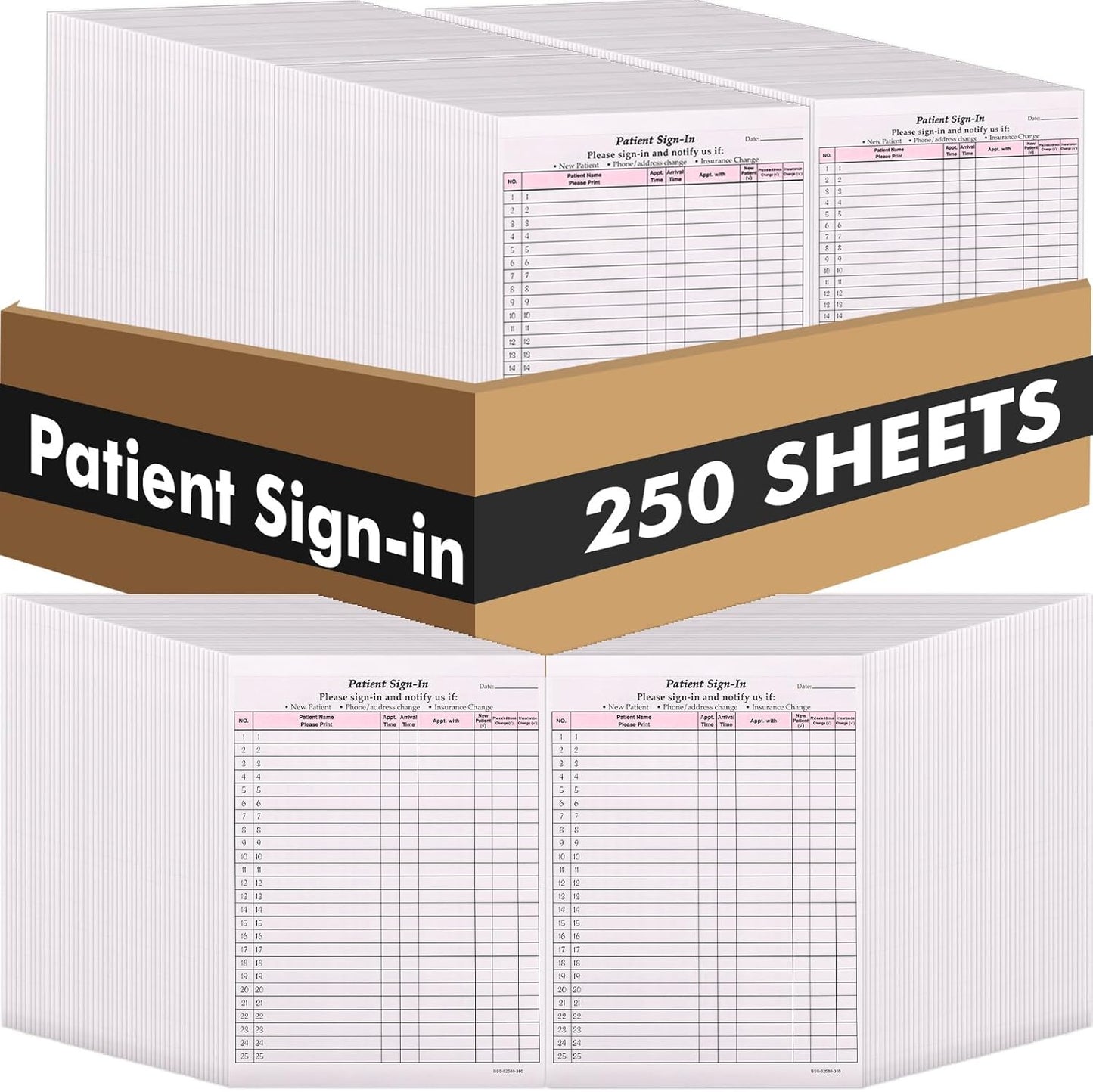 250 Pack Patient Sign in Sheets for HIPAA Compliance and Privacy