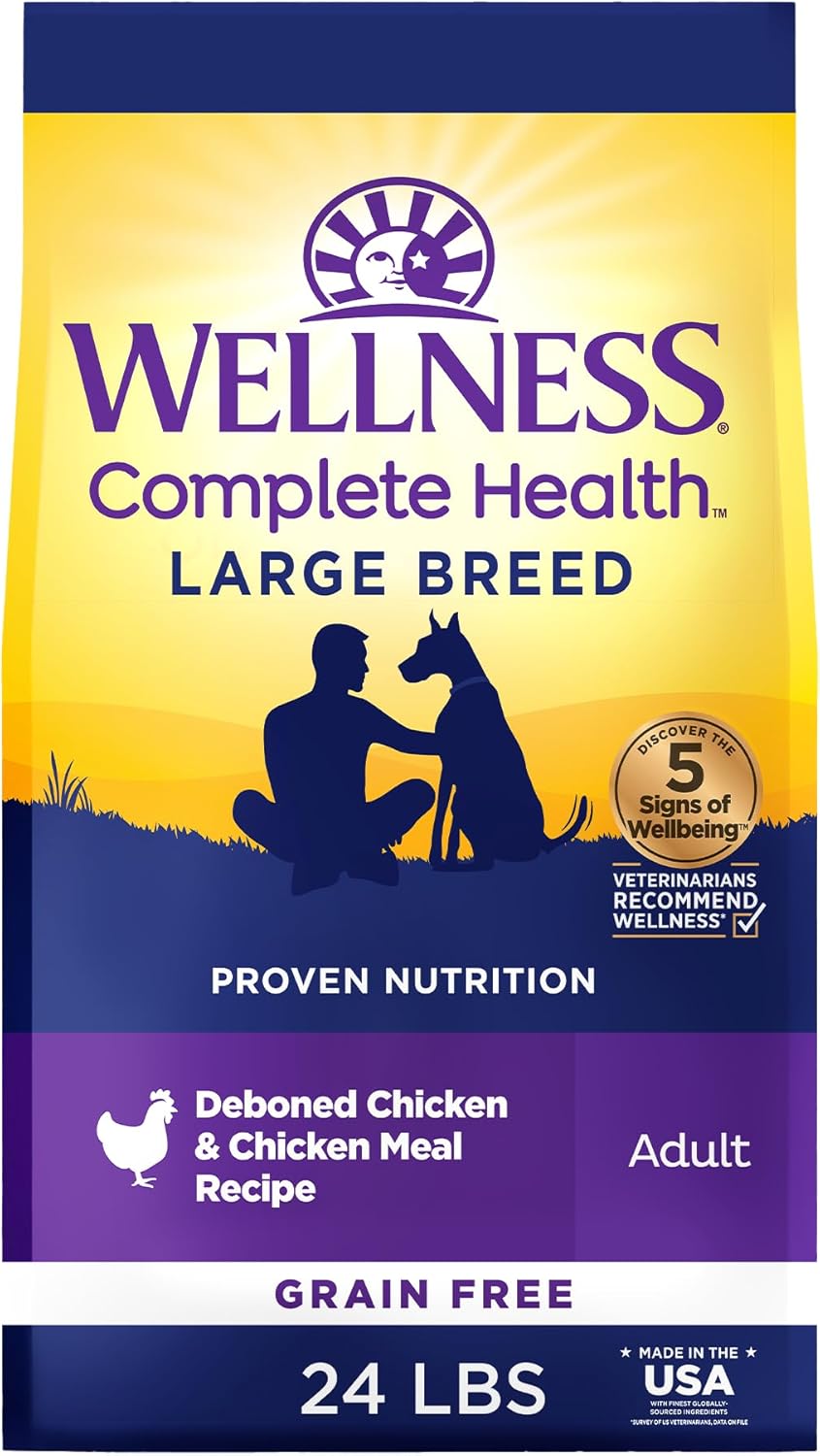 Wellness Complete Health Dry Dog Food for Large Breeds, Grain Free