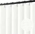 Extra Wide Linen Shower Curtain W108 x L72 - Thick Waterproof Hotel
