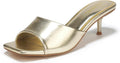 Women's Kitten Heels Sandals Low Heels Slip On Slides 2in Heeled