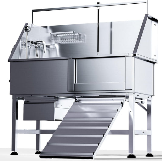 46 Dog Washing Station with Stainless Steel Bathtub for Grooming
