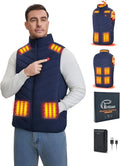 Men's Heated Vest with 9 Heating Zones - Lightweight Electric Vest