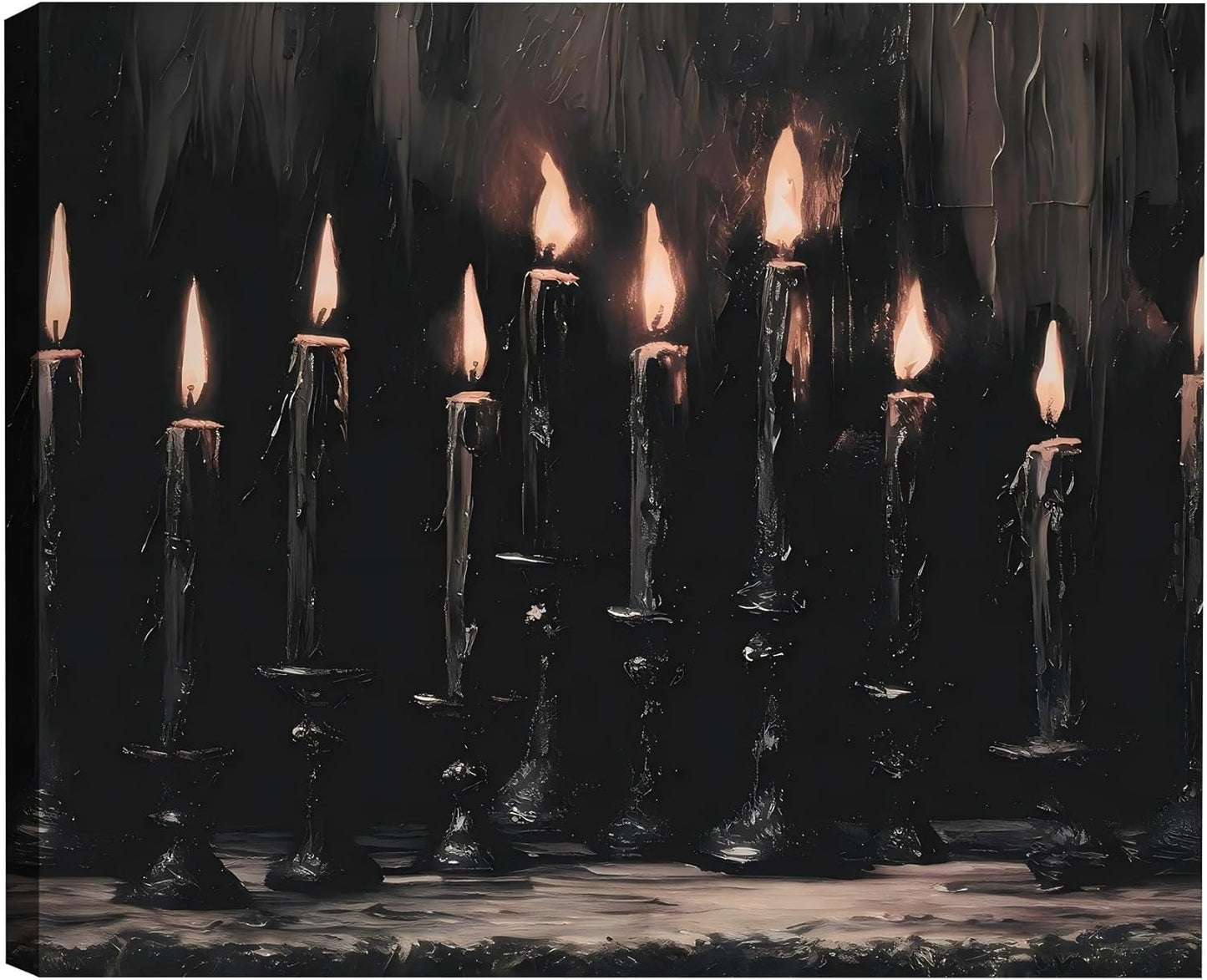Vintage Halloween Decor Black Candles Canvas Prints for Home