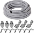 3/4 in Dia x 25 ft Flexible Liquidtight PVC Conduit Kit - Durable