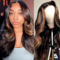Highlight Ombre Lace Front Wig Human Hair 1B/30 - Natural Balayage