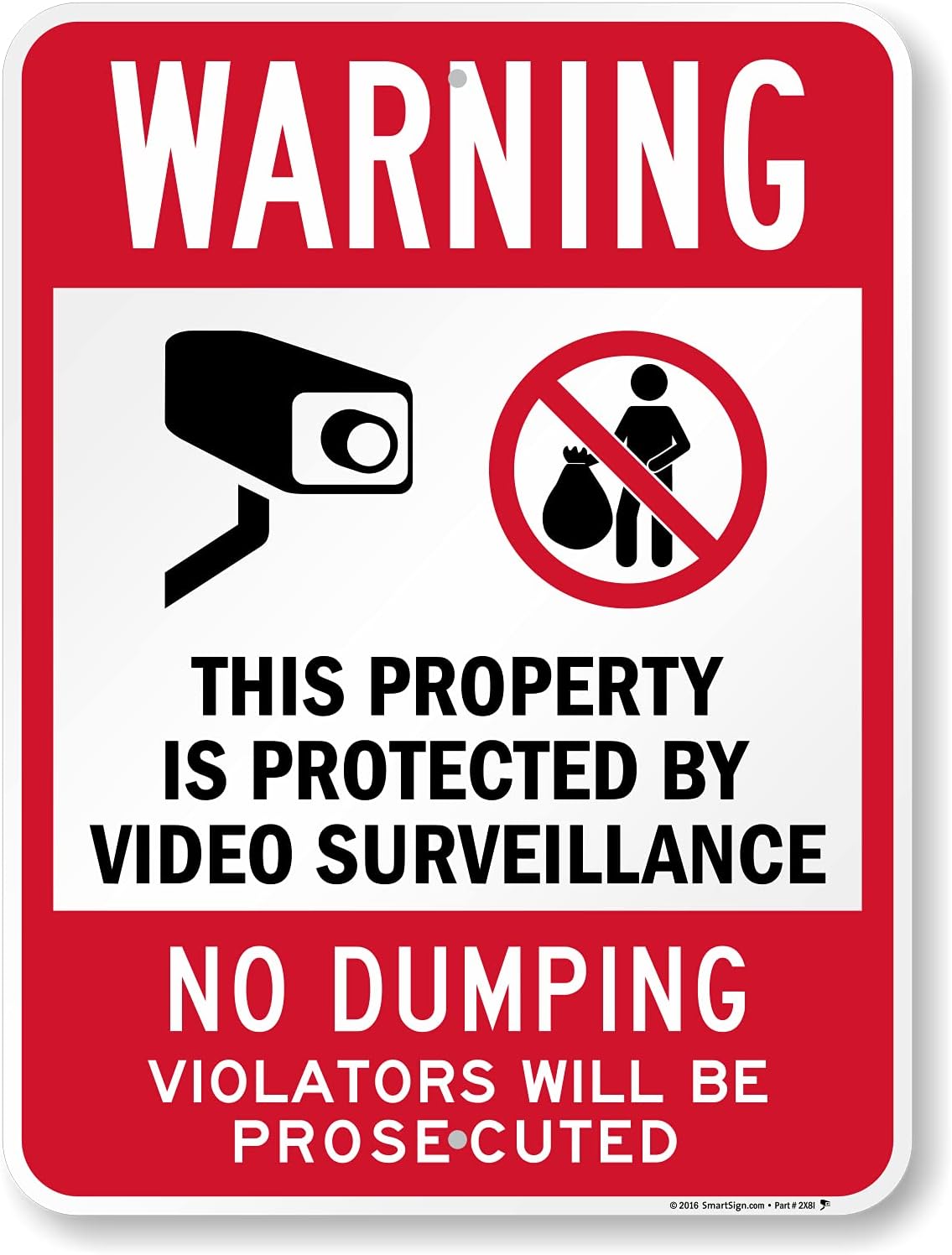 Property Protected by Video Surveillance Sign - Durable Aluminum