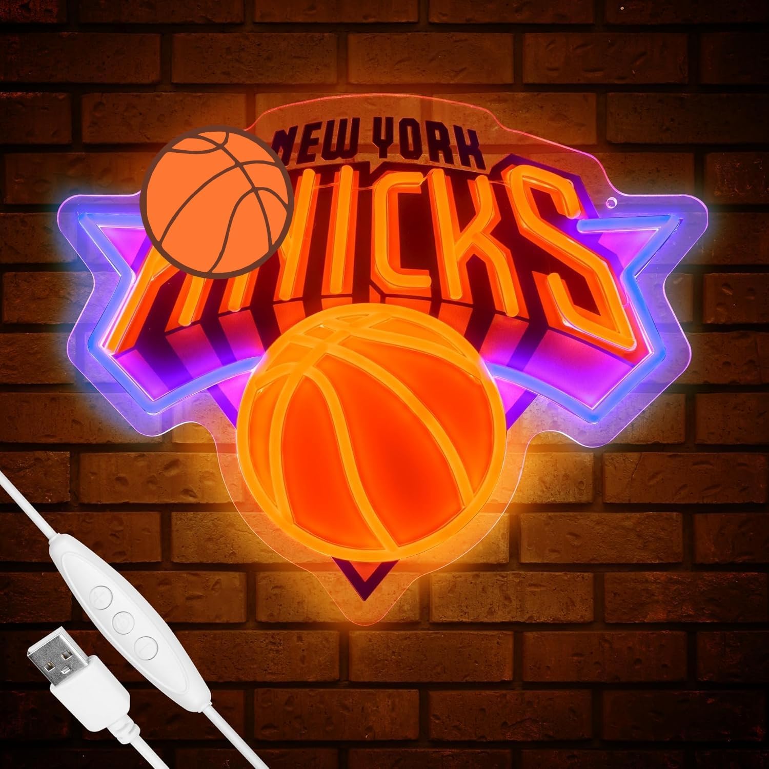 Basketball Team Neon Sign for New Yok Fans - Dimmable LED Light