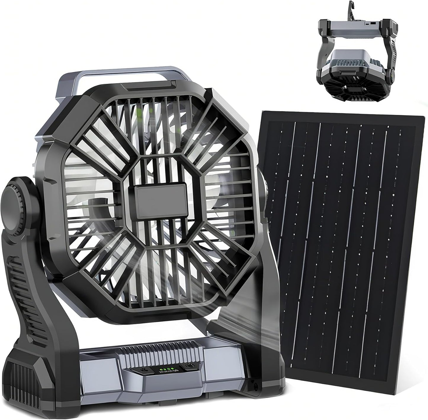 Portable Camping Fan with LED Lantern and Long Battery Life