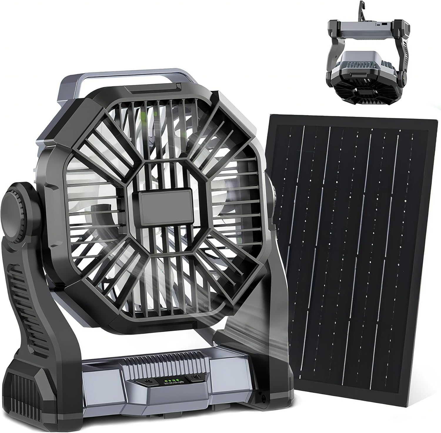 Portable Camping Fan with LED Lantern and Long Battery Life