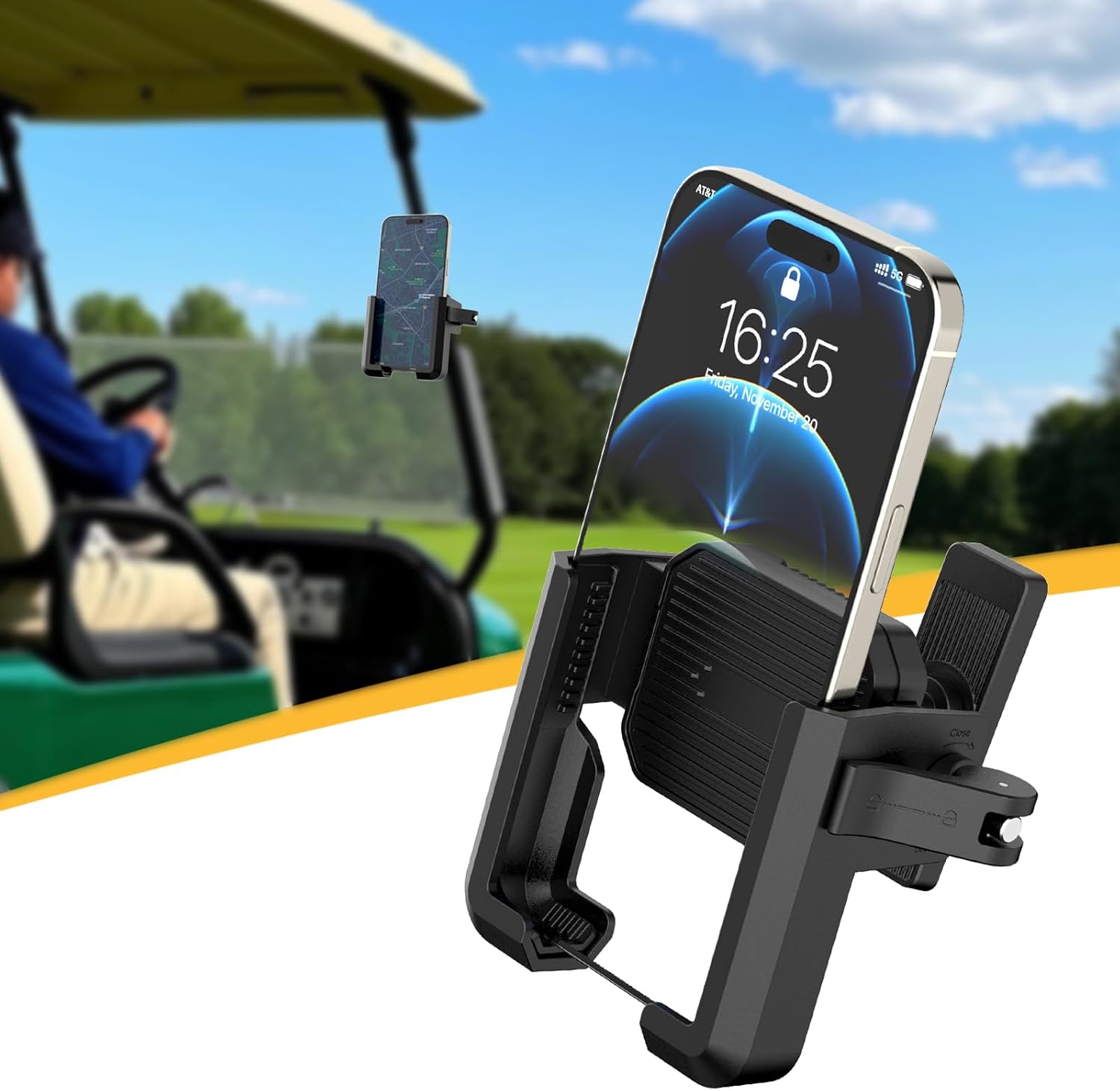 Universal Magnetic Golf Cart Phone Holder - Hands-Free Convenience!