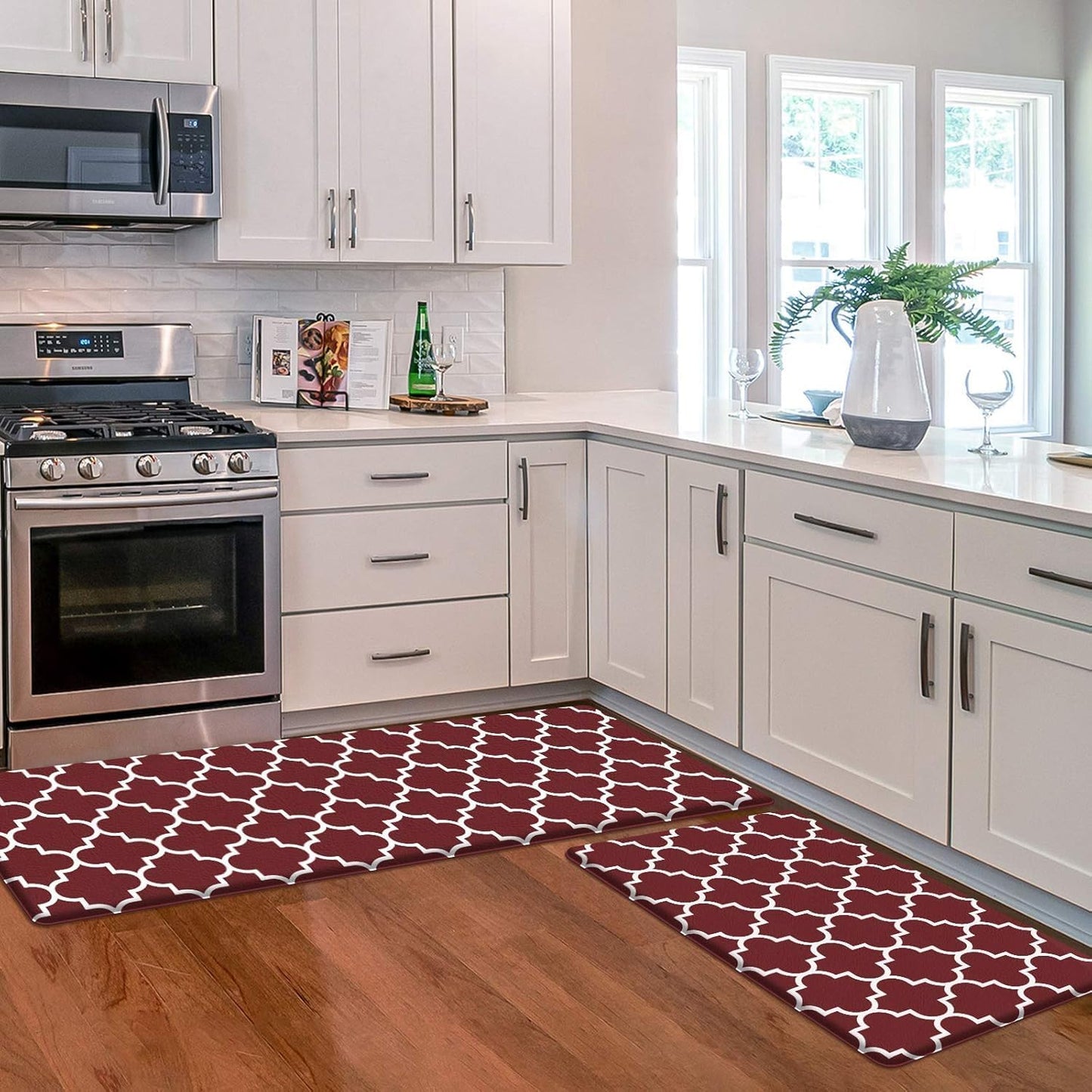 KMAT Kitchen Mat Set - Cushioned Anti-Fatigue Kitchen Rug
