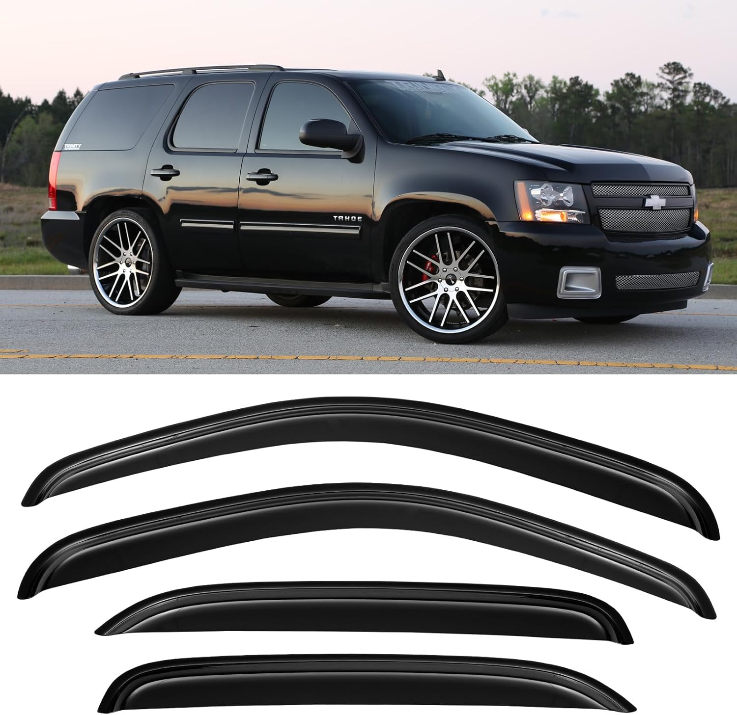 Window Rain Guards Visors for 2007-2014 Chevy Tahoe/Yukon