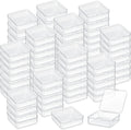2.8 x 2.8 x 1 in Clear Plastic Bead Storage Boxes - 100 Pack