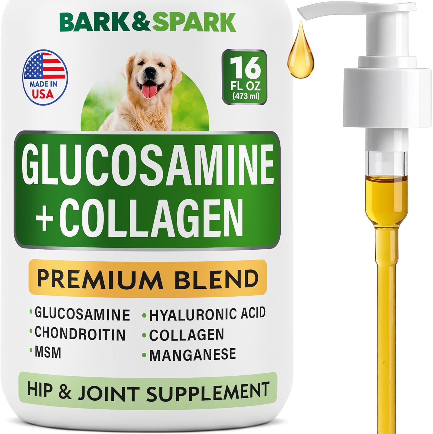 Liquid Collagen + Glucosamine for Dogs - Joint Health Support