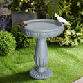 Vintage Bird Bath: Elegant SKYFIRE Outdoor 21.2H Pedestal