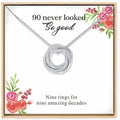 Elegant 90th Birthday Necklace for Women - Sterling Silver Gift