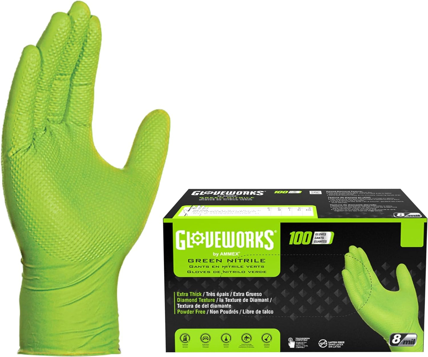 Ultimate Grip: GLOVEWORKS 8 mil Nitrile Gloves
