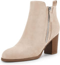 Rilista Ankle Boots for Women Chunky Block Heel Suede Booties