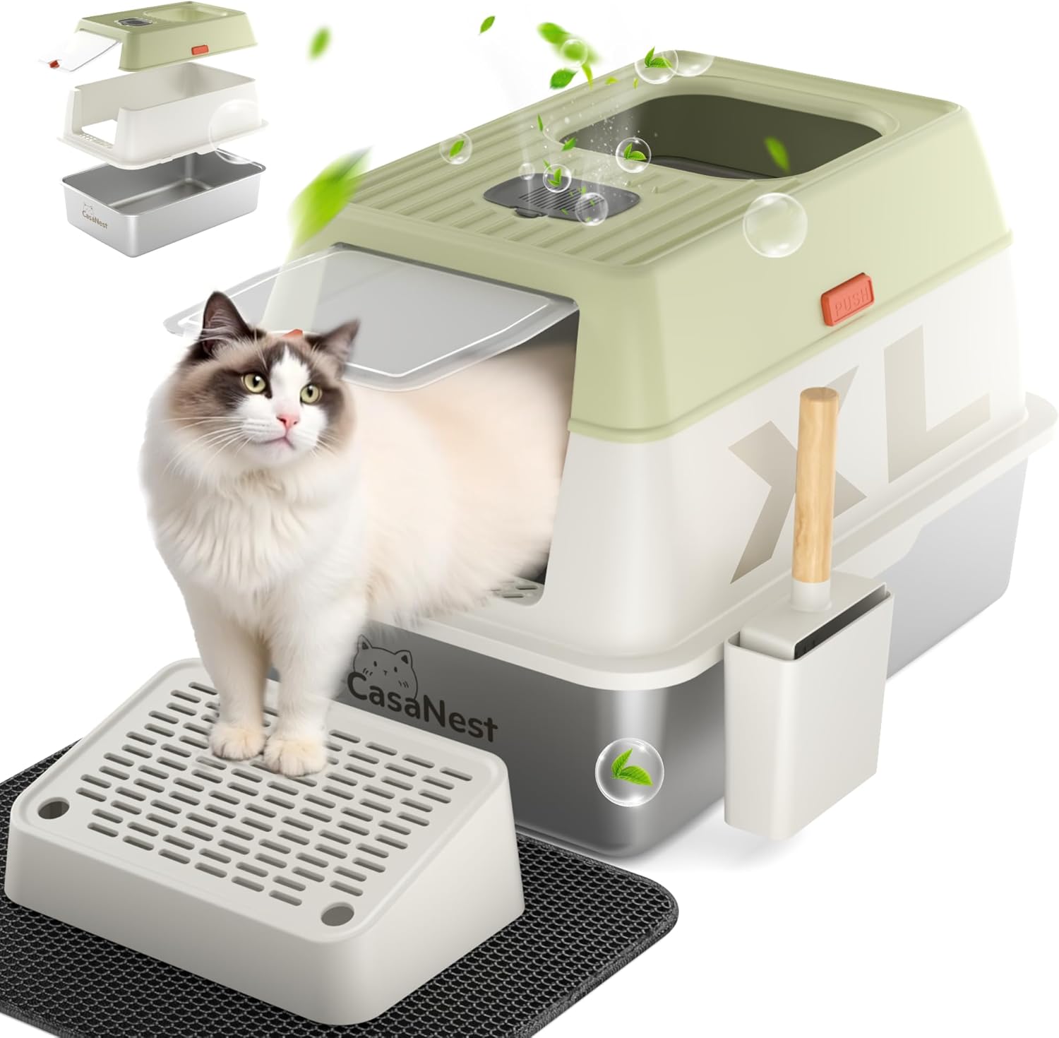 XL Extra Large Stainless Steel Cat Litter Box for Multi Cats
