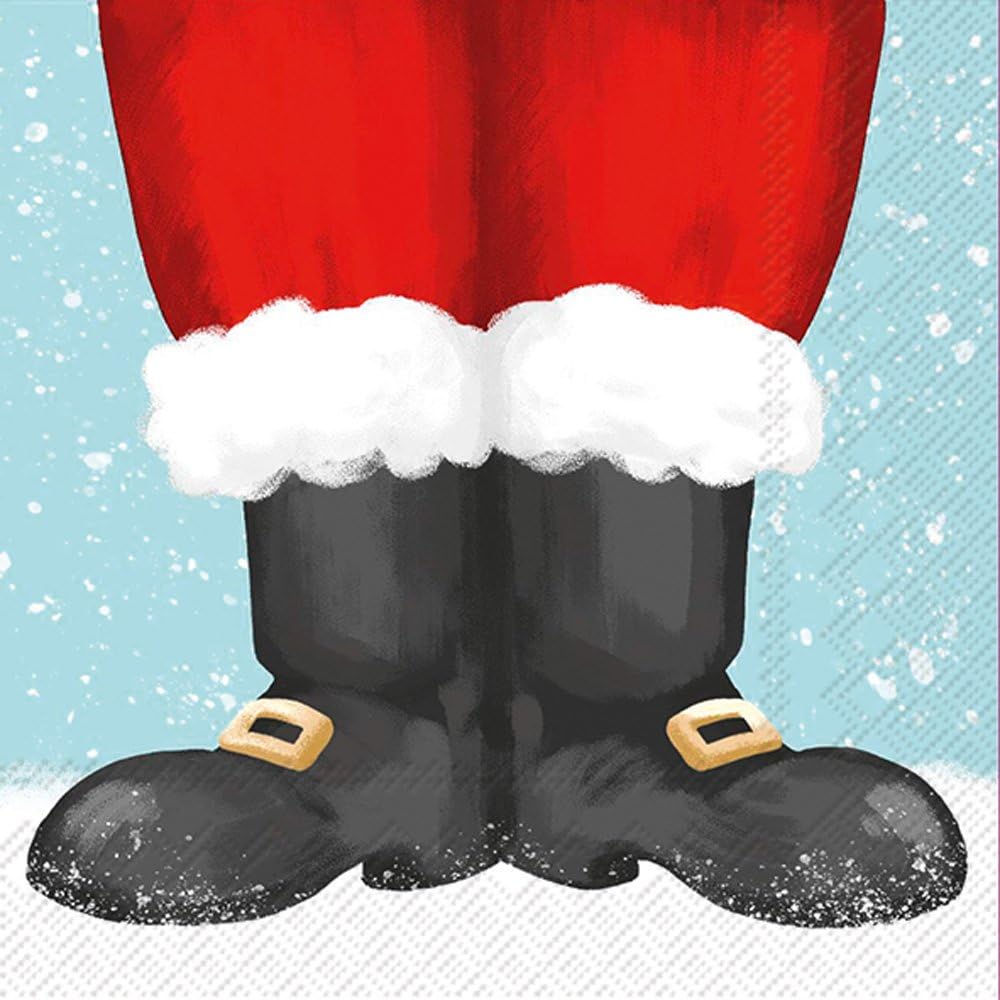Santa Boots Christmas Cocktail Napkins by Boston International