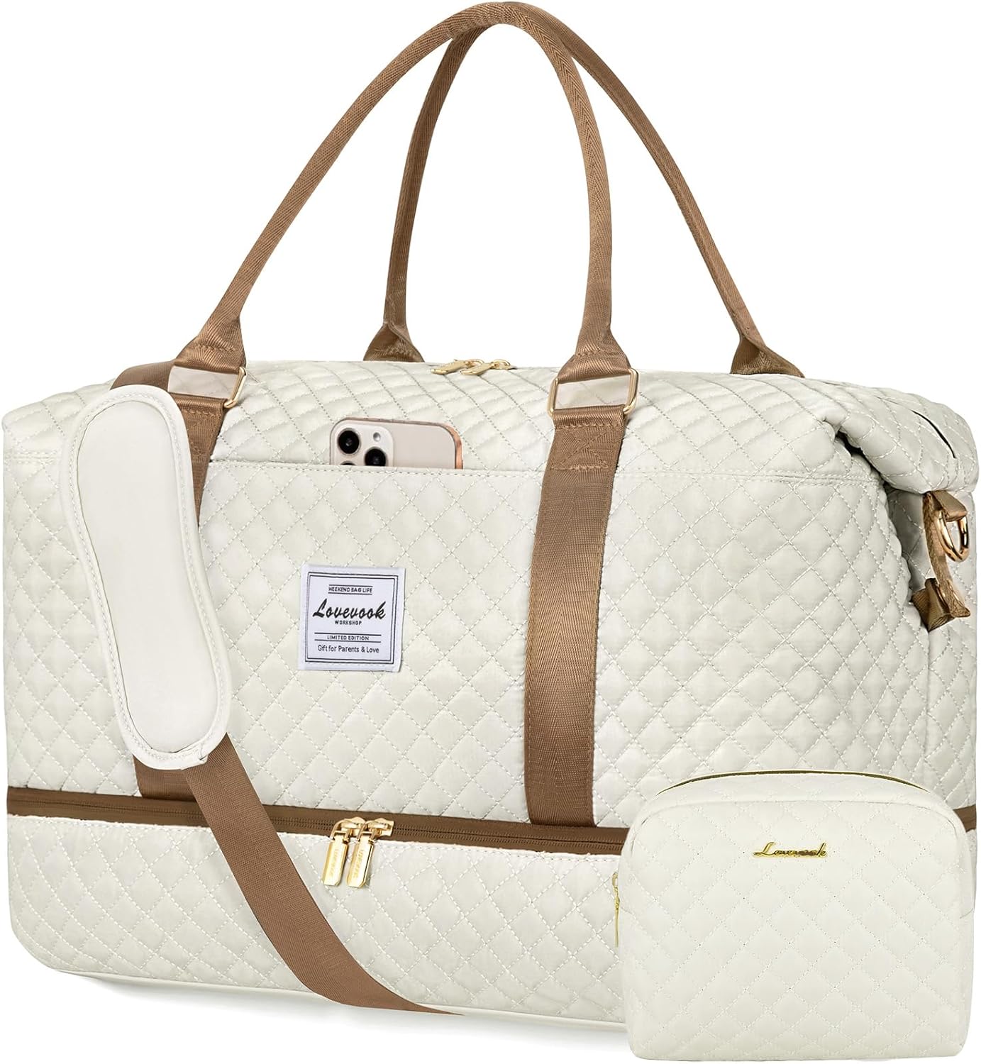 LOVEVOOK Travel Duffle Bag with Shoe Compartment for Women
