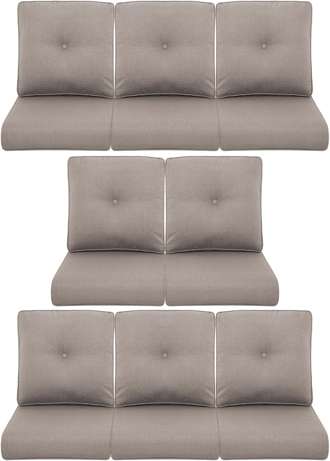 8-Piece Outdoor Patio Cushion Set for Wicker Sectional Sofa