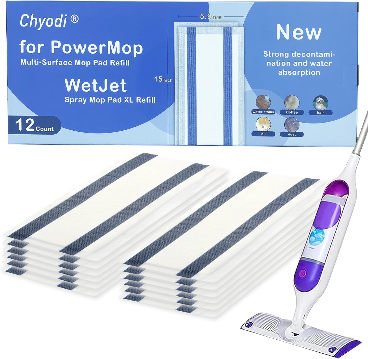 Super Absorbent Mop Pad Refills for Swiffer PowerMop