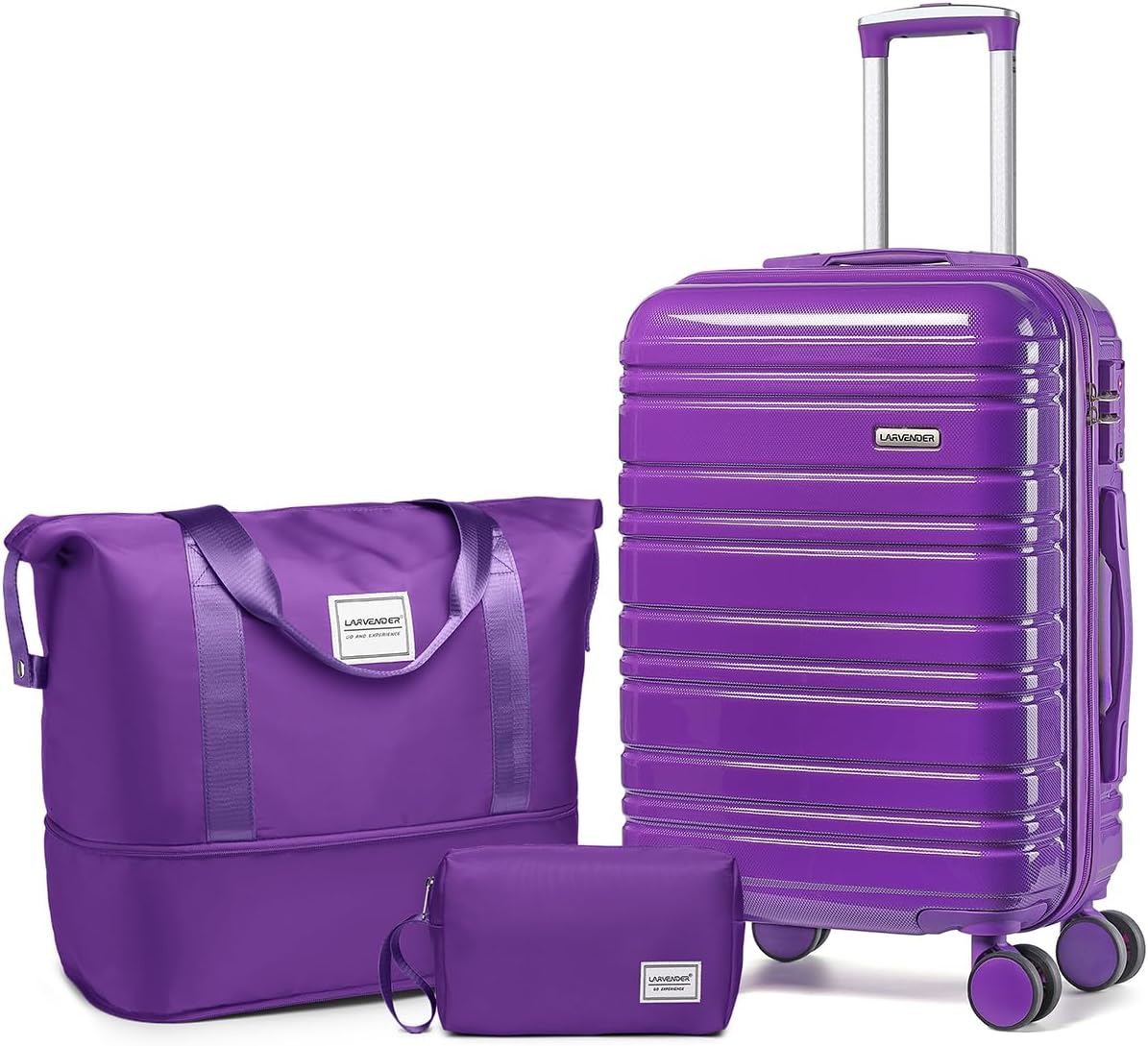 LARVENDER 20 Inch Hardside Suitcase with TSA Lock and Wheels