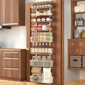 Over The Door Pantry Organizer - 8-Tier Metal Spice & Storage Rack