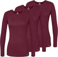 Adar Underscrubs for Women 3 Pack - Long Sleeve Comfort (Style YTBS)