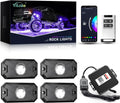 YiLaie RGB LED Rock Lights Kit 4 Pods - Bright Multicolor Underglow