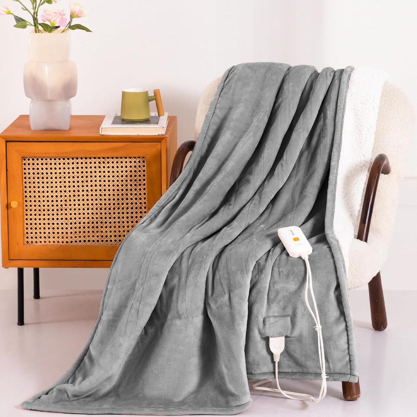 Heated Blanket Electric Throw 50in x 60in with 4 Heating Levels
