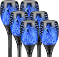 Upgraded Larger Solar Torch Lights Outdoor 6 Pack - Flickering Flame