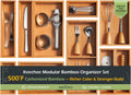 10-Piece Bamboo Drawer Organizer Set 2.2in Deep - Complete Drawer