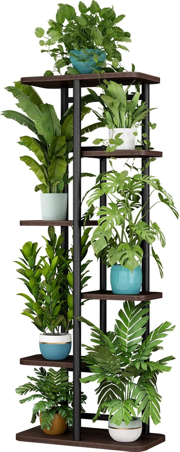 LINZINAR 6 Tier Plant Stand for Indoor and Outdoor Use