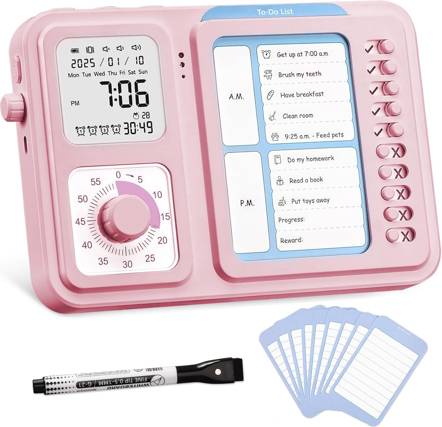 3-in-1 Visual Timer for Kids & Adults - ADHD Tool for Focus