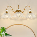 Vintage Bathroom Vanity Light, 3-Light Matte Brass Floral Shades