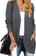 Womens Long Sleeve Open Front Cardigan Chunky Knit - Draped Cozy Fit