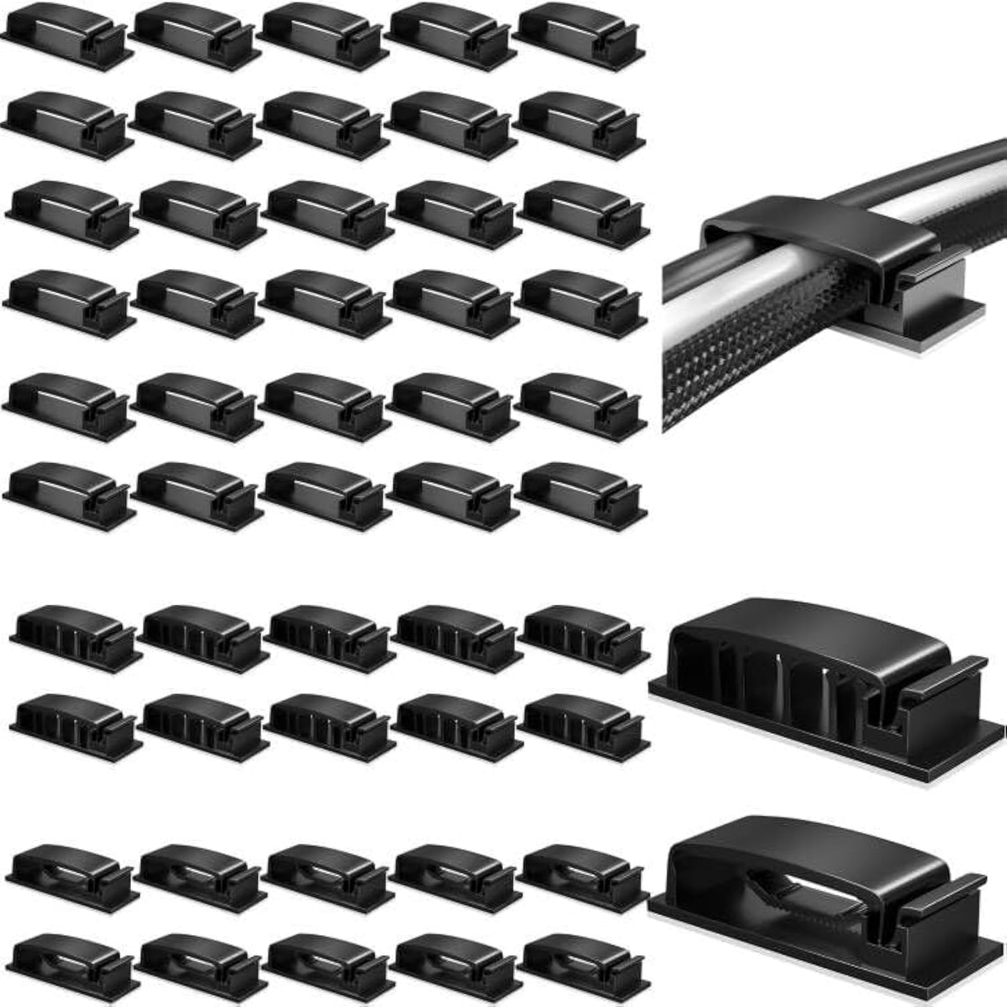 50Pcs Cable Clips - Self Adhesive Multi-Function Cord Holder