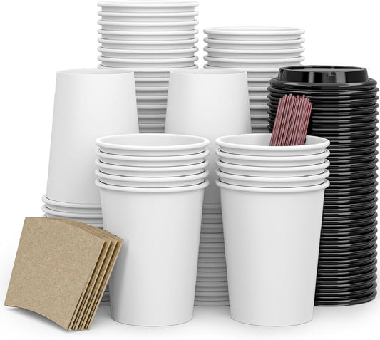 Springpack 12 oz Coffee Cups with Everything You Need