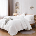 Queen Ruffle Comforter Set White - Vintage Shabby Chic Comfort