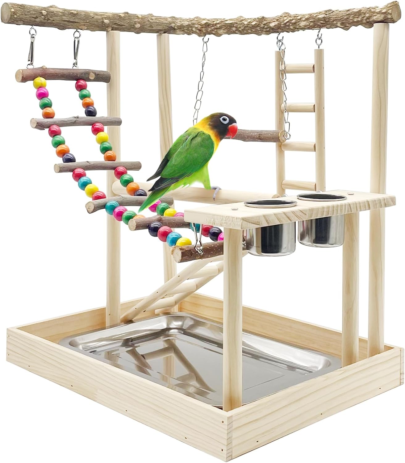 Hamiledyi Bird Playground for Parrots with Climbing Ladders