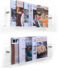 24 in Clear Acrylic Magazine Holder 2 Pack - Invisible Wall Rack