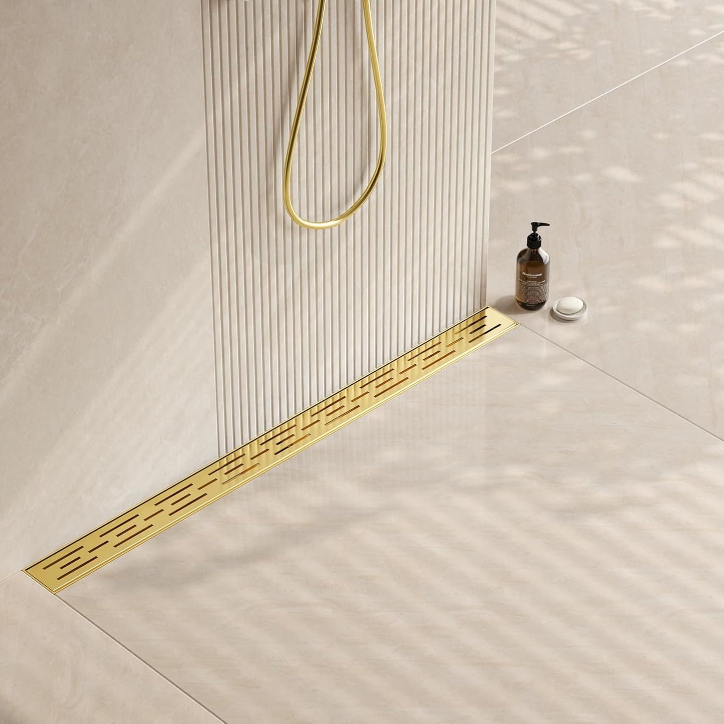 Neodrain 36-in Brushed Brass Linear Shower Drain for Bathrooms
