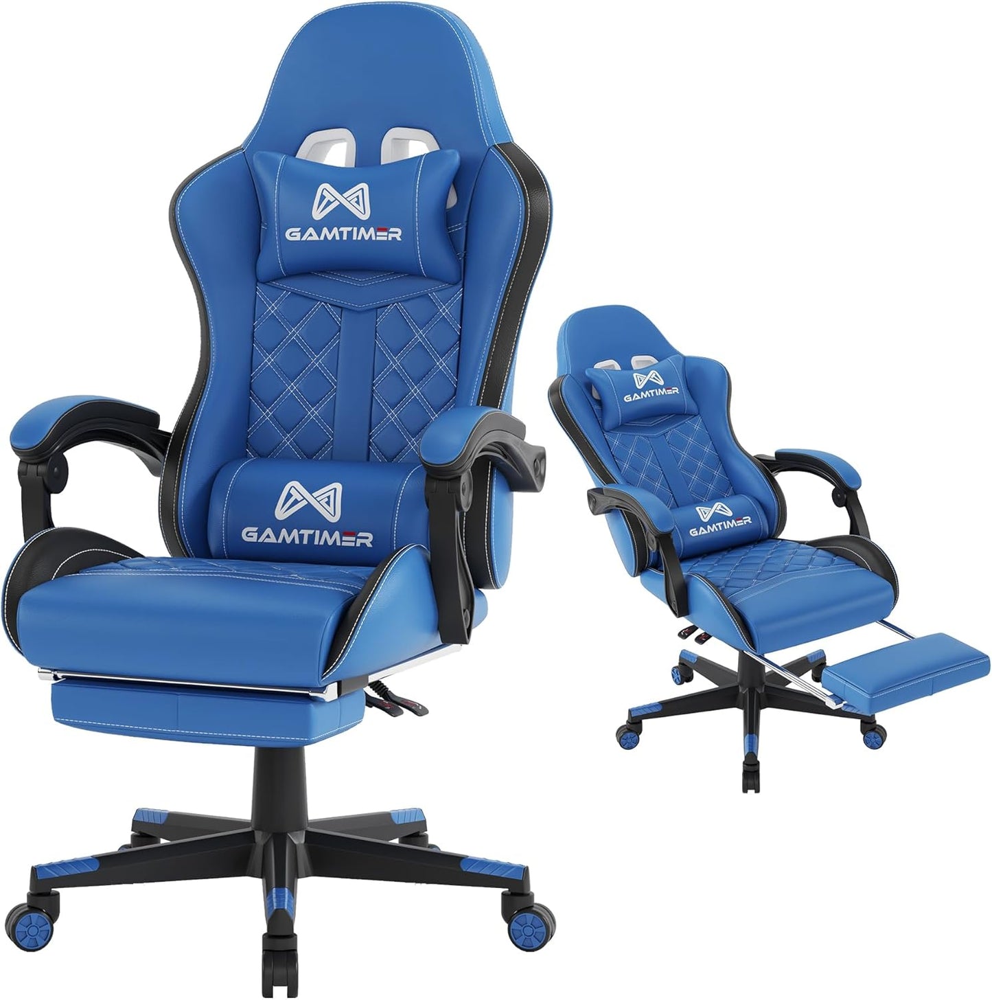 Gaming Chair with Footrest and Lumbar Support for Comfort
