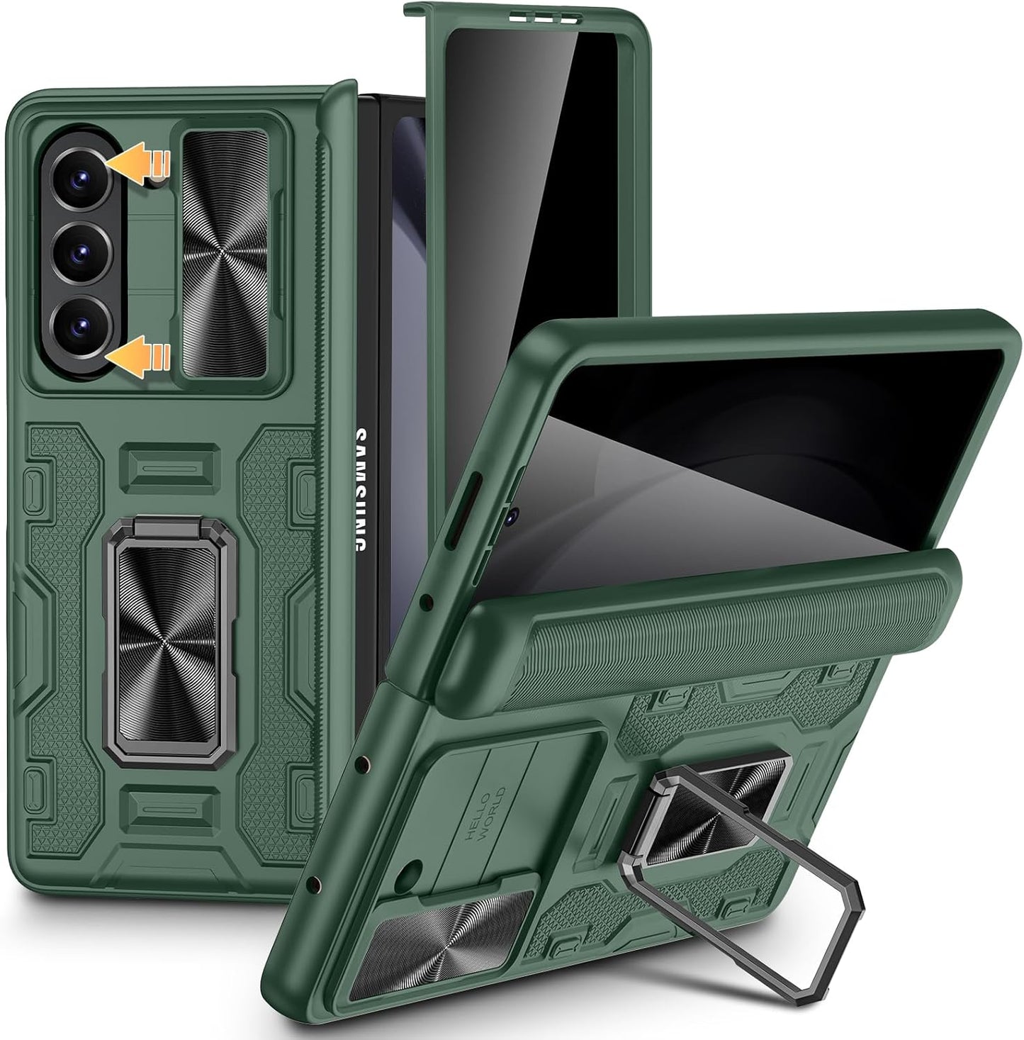 VEGO Galaxy Z Fold 5 Case with Hinge Protection and Stand