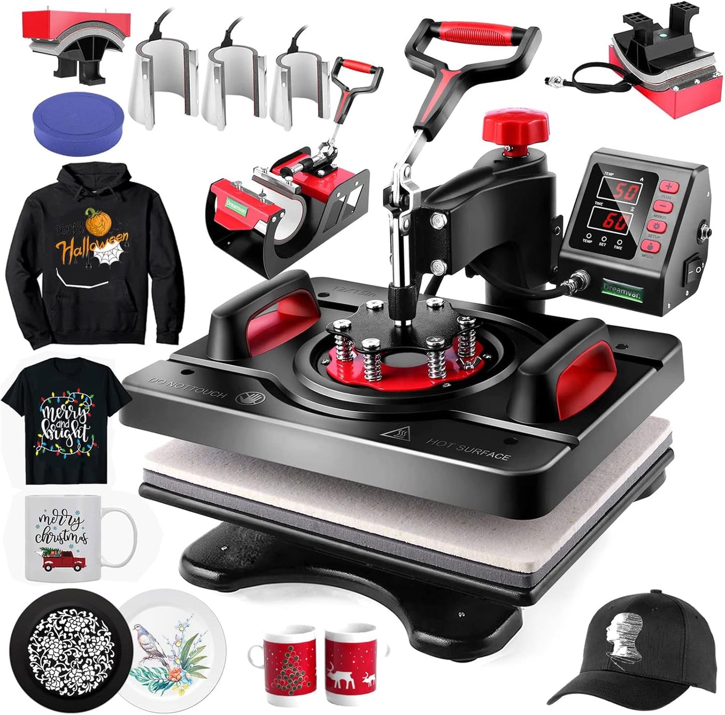 AKEYDIY 8-in-1 Professional Heat Press: Industrial-Quality for Custom Printing